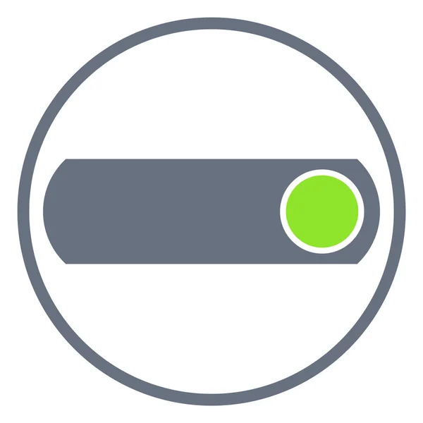 Slå Ikonen Grå Cirkel Grön Symbol — Stockfoto
