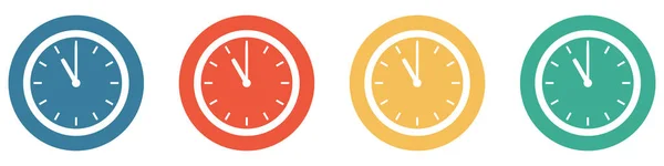 Colorful Buttons Blue Red Orange Green Showing Clock Time — Stock Photo, Image