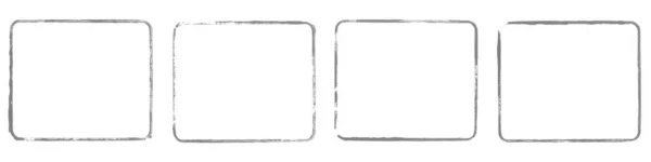 Collection Grey Rectangle Grunge Frames Made Brush Stencil Pencil — Stock Photo, Image