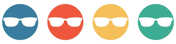 Красочных Кнопки Синий Красный Оранжевый Зеленый Показ Солнцезащитные Очки Очки — стоковое фото