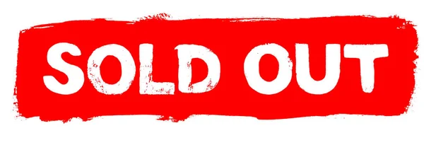 Sold Out Red Brush Texture Banner — Stock Photo, Image