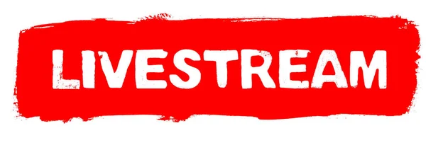 Livestream Red Pinsel Textur Banner — Stockfoto