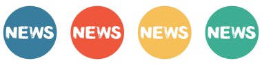 4 renkli düğme mavi, kırmızı, turuncu ve yeşil gösteriyor: Haberler