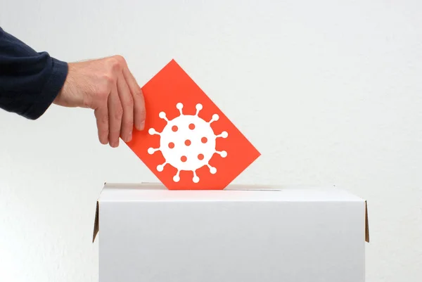 Hand Envelope Covid Icon Covid Election — Stock Photo, Image