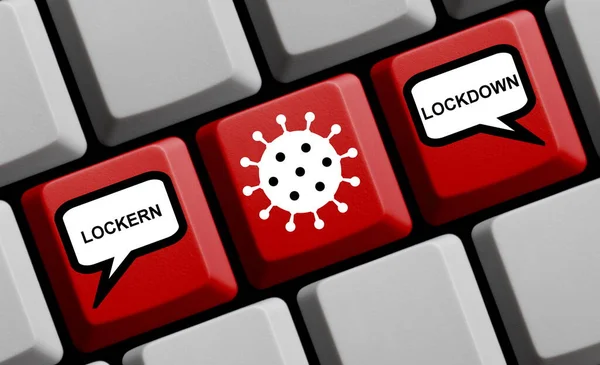 Dyskusja Online Języku Niemieckim Coronavirus Loosening Lockdown German Language — Zdjęcie stockowe