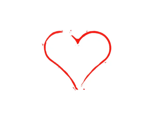 Corazón Rojo Dibujado Mano Amor Día San Valentín — Foto de Stock