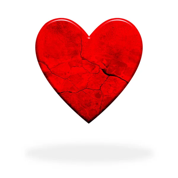 Broken Red Heart Lovesick Lonely Marital Crisis — Stock Photo, Image