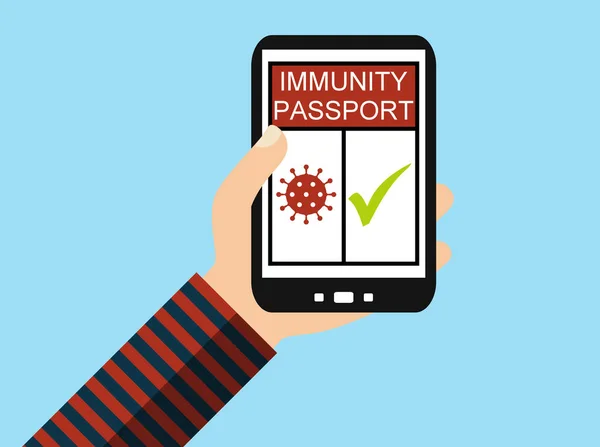 Handhållen Smartphone Med Immunity Passport Digital Covid Pass — Stockfoto