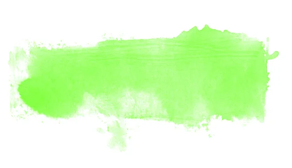 用刷子装饰的绿色水彩画背景 — 图库照片