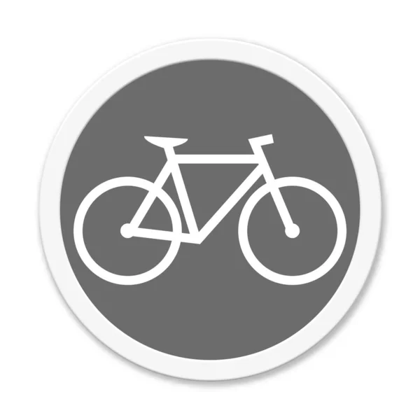 Botão Cinza Isolado Com Moldura Branca Mostrando Bicicleta Bicicleta — Fotografia de Stock