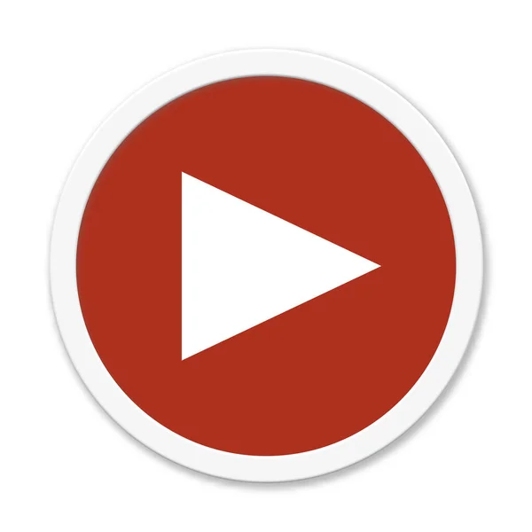 Odizolowany Czerwony Przycisk Białą Ramą Pokazującą Odtwarzacz Wideo Lub Muzyczny — Zdjęcie stockowe