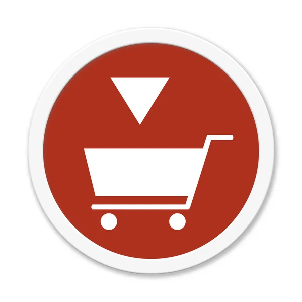 Isolated Red Button White Frame Showing Add Cart — Stock Photo, Image