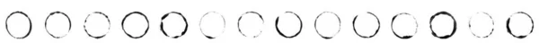 Handritad Stencil Eller Pensel Cirklar Med Svart Färg — Stockfoto