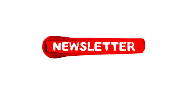 Banner Pincel Rojo Newsletter — Foto de Stock