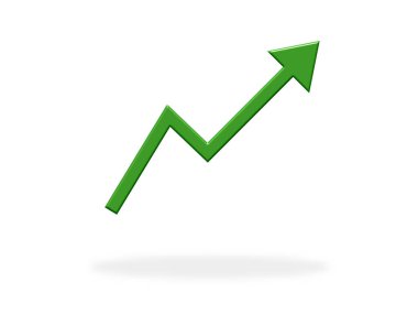 Green Arrow yukarı doğru görünüyor - gölgeli simge