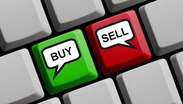 Computer Keyboard Showing Buy Sell Illustration — Stock Photo, Image