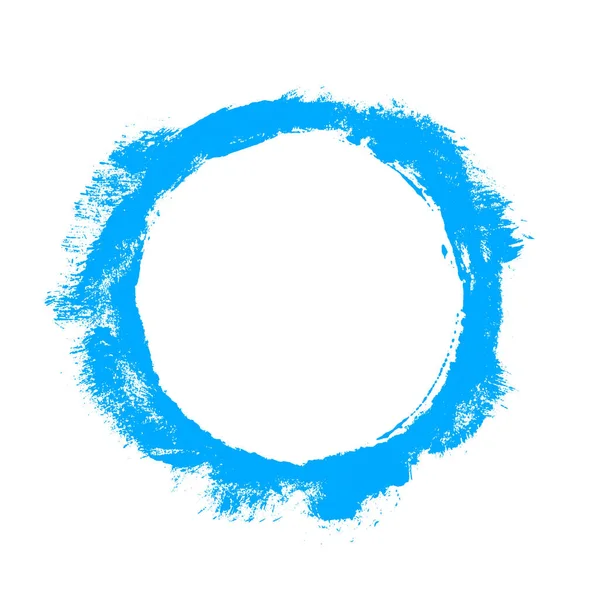 Špinavě Modrý Kruhový Náčrt Štětcem — Stock fotografie