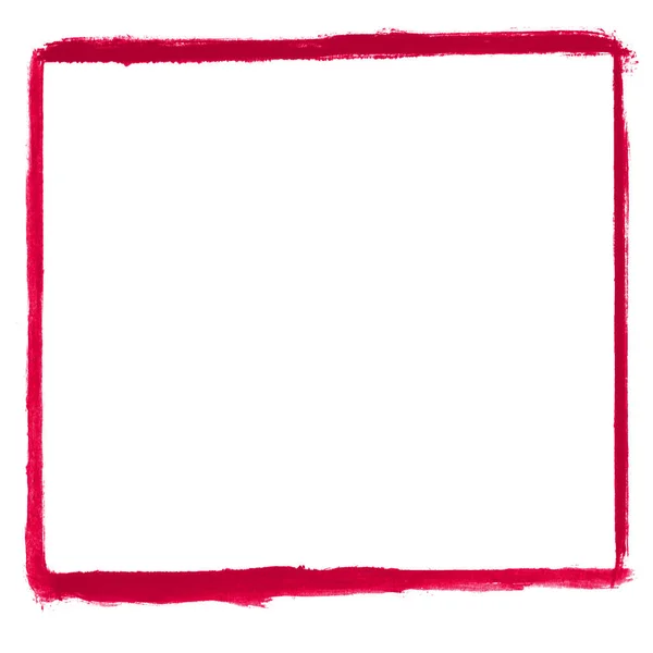 赤い色の手描きの長方形 — ストック写真