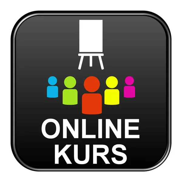 Zwarte Knop Met Tik Online Cursus Het Duits — Stockfoto