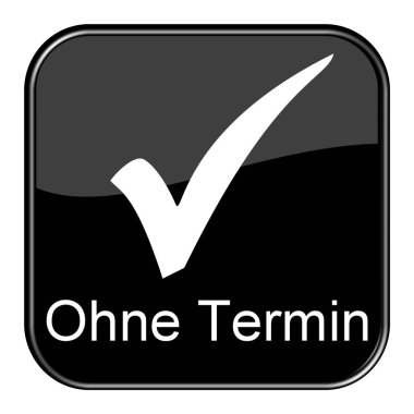 Kenesi görünen parlak siyah düğme: Almanca 'da randevu olmadan