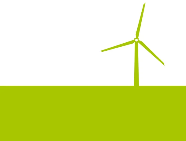 Einfache Grüne Hintergrundillustration Windenergie Oder Windmühle — Stockfoto