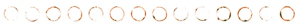 Collezione Cerchio Marrone Rosso Realizzato Con Pennello Bicchiere Vino — Foto Stock