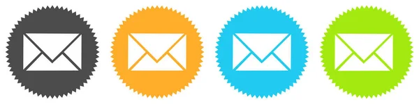 Conjunto Botões Redondos Mostrando Envelope Newsletter — Fotografia de Stock
