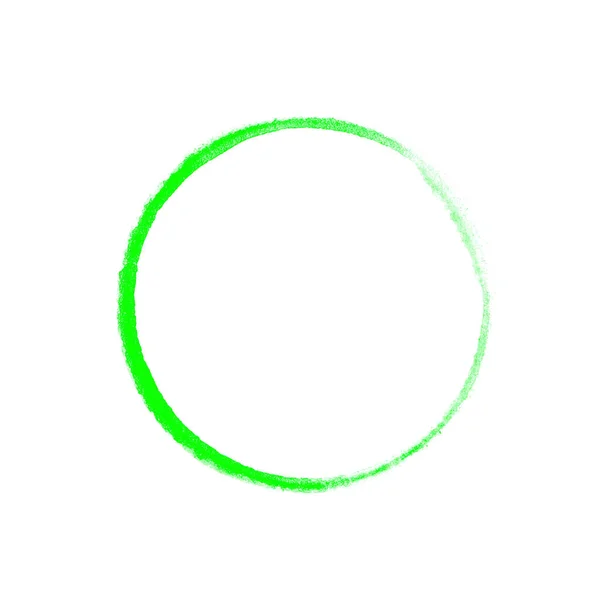 Zelený Akvarelový Kruh Štětcem — Stock fotografie