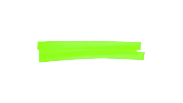 Striscia Pennarello Dipinta Mano Con Colore Verde Modello Sottolineatura — Foto Stock