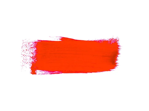 Smear Red Color Made Brush — Stock Photo, Image