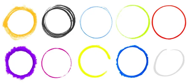 Collection Hand Drawn Paintbrush Circles — Stock Photo, Image
