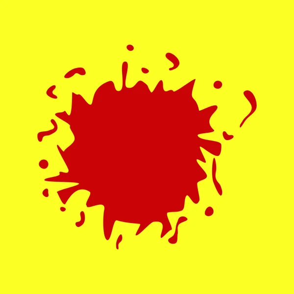 黄色の背景に赤い色のスプラッシュ — ストック写真
