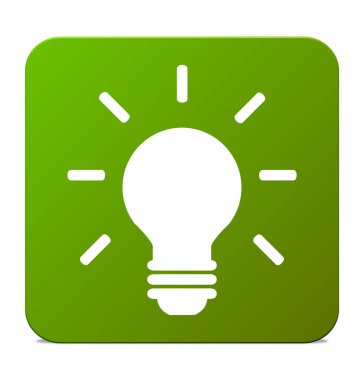 Yeşil İzole Düğme: Ampul veya İcat