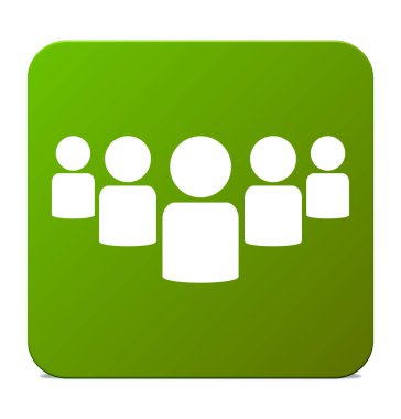 Yeşil İzole Düğme: Toplum veya ekip