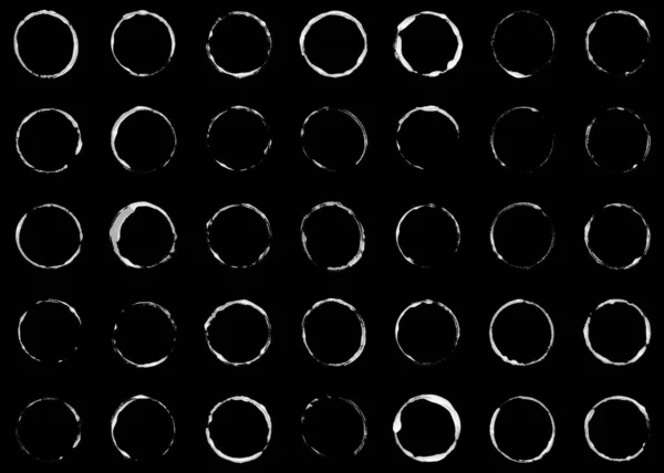 Συλλογή Hand Dawn Circle Πινέλο Λευκό Μαύρο — Φωτογραφία Αρχείου