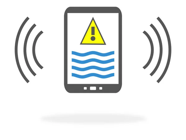 Avviso Smartphone Inondazione Alta Marea Pioggia Pesante — Foto Stock