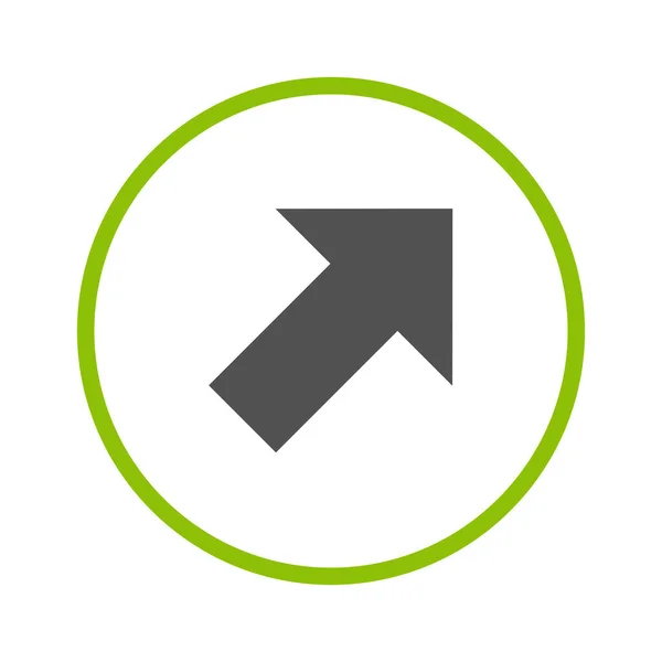 矢印シンボルが表示されます 緑の円でフラットアイコン — ストック写真