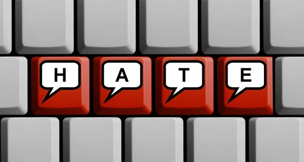 Hate Online Red Computer Keyboard Illustration — Stock Photo, Image