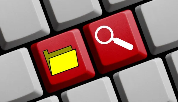 Computer Keyboard Showing Search Files Illustration — Stock Photo, Image