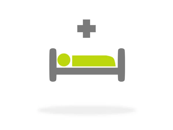 Bed Icon Shadow Hospital Clinic — Stock Photo, Image