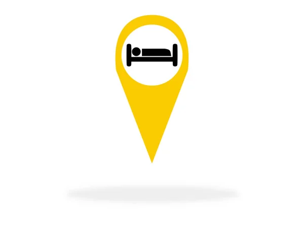 Hotel Location Icon Shadow Find Position Map — Stock Photo, Image