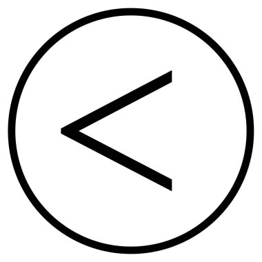 Siyah çemberde Ok Simgesi - Sol Yön