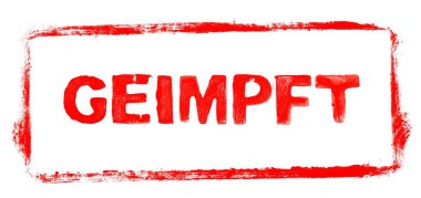 Aşılanmış Sancak Almanca: Şablon yazılı kırmızı kauçuk çerçeve