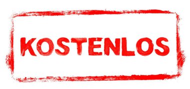 Almanca ücretsiz: Şablon metin ile kırmızı kauçuk damga çerçevesi