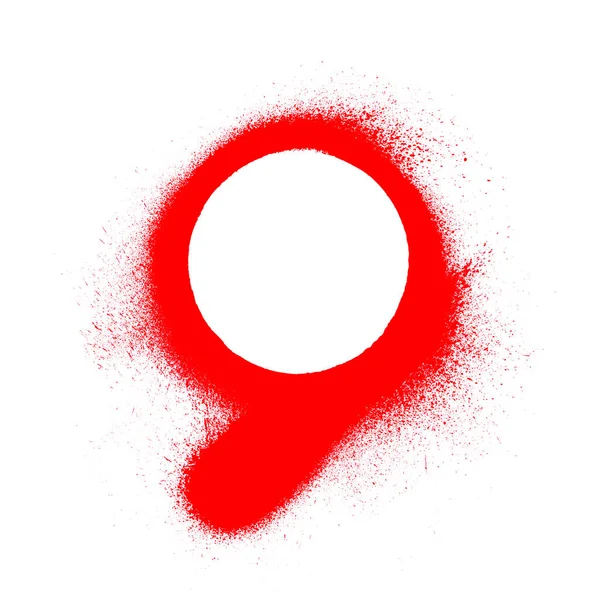 Rode Cirkel Gemaakt Met Graffiti Spray Achtergrondsjabloon — Stockfoto