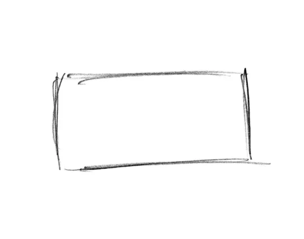 Empty Sketch Simple Hand Drawn Rectangle Frame — ストック写真