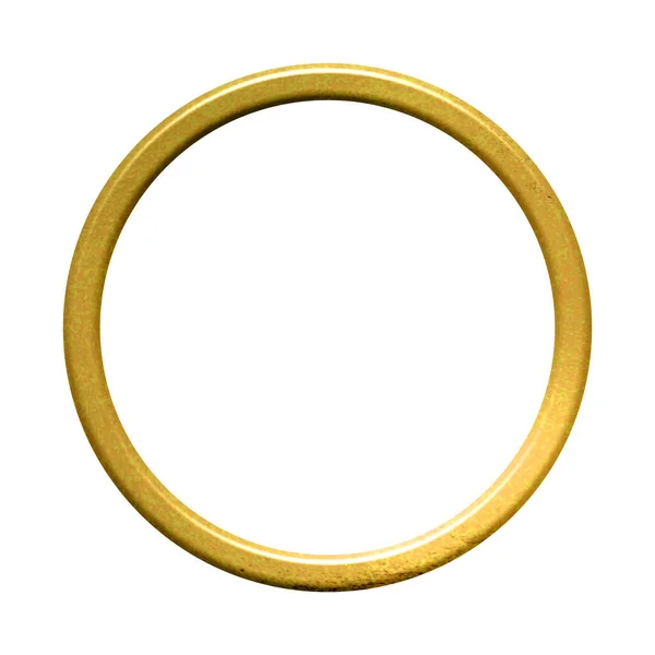 Gyllene Ring Eller Rund Cirkel Med Gyllene Färg — Stockfoto