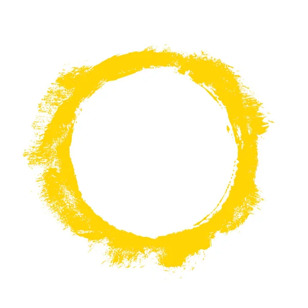 Sketch Yellow Circle Made Paintbrush — Stock Photo, Image
