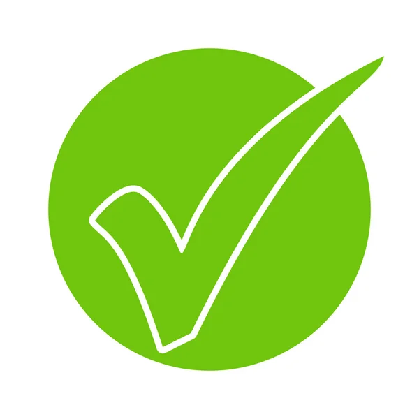 Icono Verde Marca Verificación Círculo Para Comprobar Encuesta Aprobado Solución — Foto de Stock