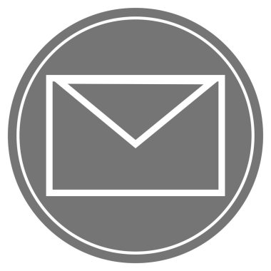 Beyaz simgeli Yuvarlak Gri Düğme - Haber Bülteni